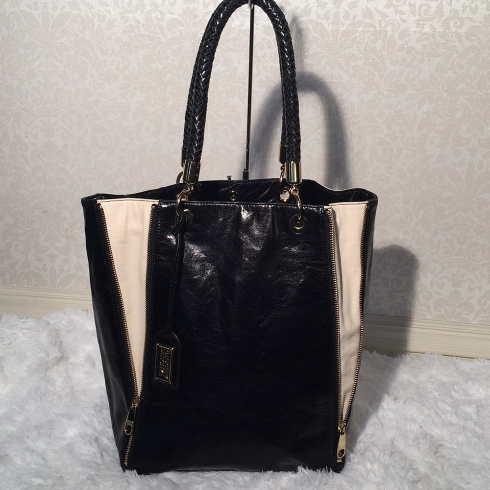 Badgley Mischka Two-tone Leather Shoulder Bag